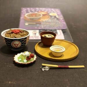 Re-Ment 2004 Washoki‎ Biyori #4 Beef Bowl Miniature Food Dollhouse Prop Diorama